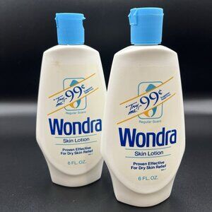 Vintage 80s Wondra Skin Lotion Discontinued Procter & Gamble Lot of 2 USA 12 Oz
